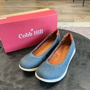 Cobb Hill by New Balance Blue Flats with Rounded Toe and White Sole